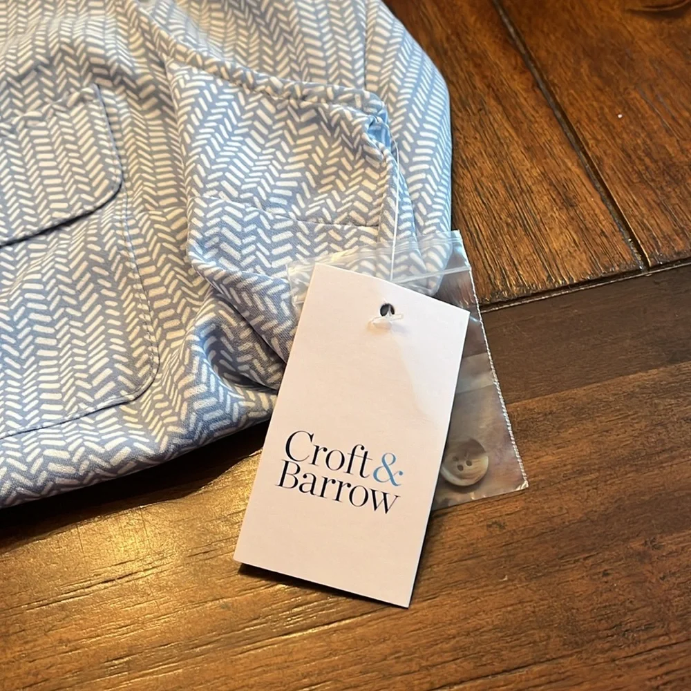 Croft & Barrow Tank Top size M Button Down Blue white - Picture 7 of 7